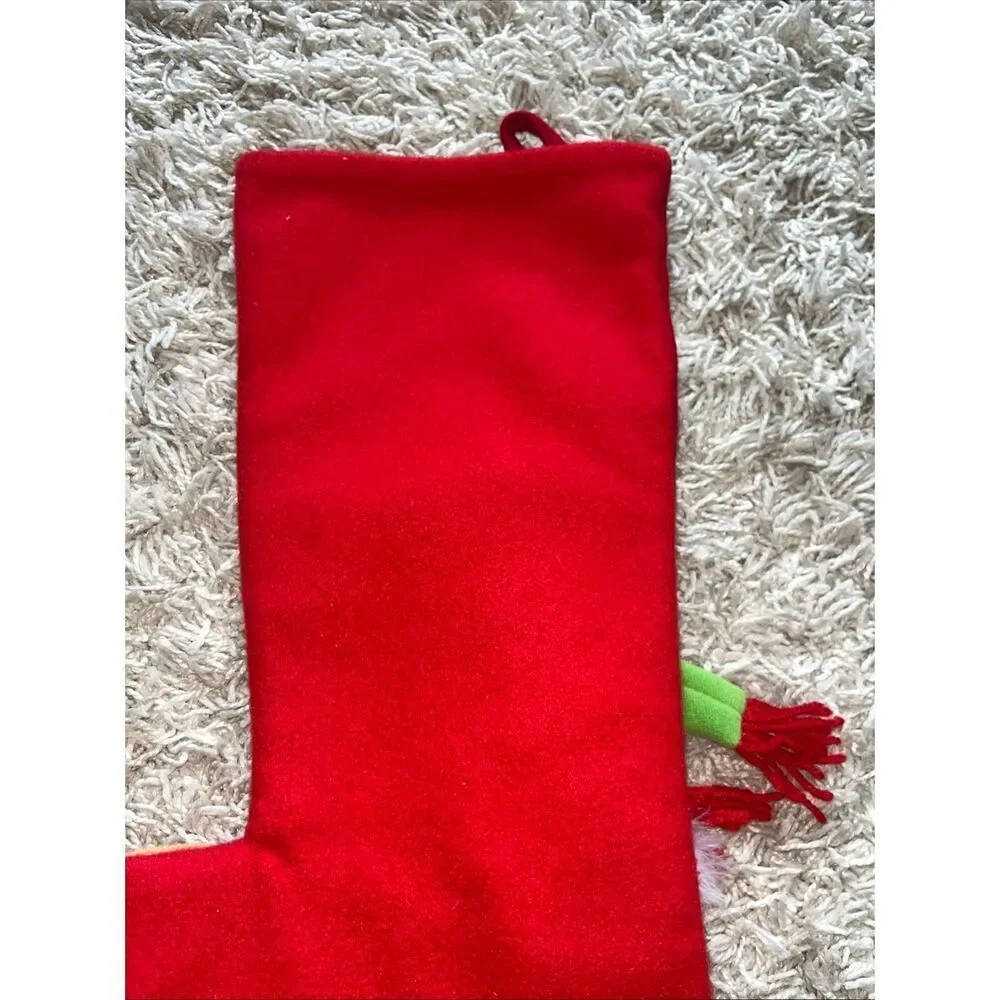 Pier 1 One Imports Festive Reindeer Dangle Legs Sequin Christmas Stocking